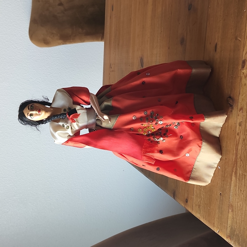 Spanish 13" Doll Dress in Traditional Clothing Fabulous Like New Vintage!